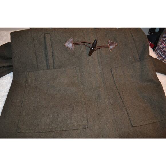 J Crew Olive Green Toggle Melton Wool Coat with Hood Size 2 - Picture 7 of 8